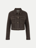 Marc Cain Kurze Jeansjacke mit Lurexgarn 697-seal brown bei Robert Ley