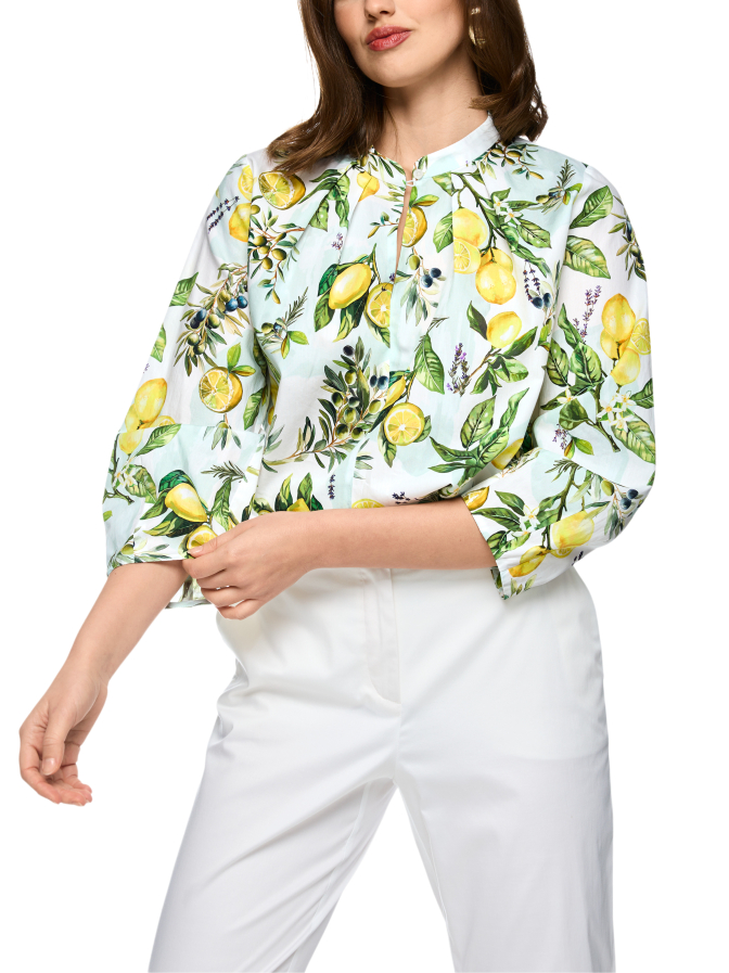 Marc Cain Baumwollbluse mit Zitronen-Print bei Robert Ley