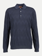MISSONI Langarm-Poloshirt aus Baumwoll-Seide-Mix s72jf-navy bei Robert Ley
