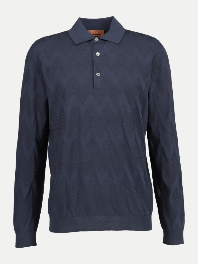 MISSONI Langarm-Poloshirt aus Baumwoll-Seide-Mix bei Robert Ley