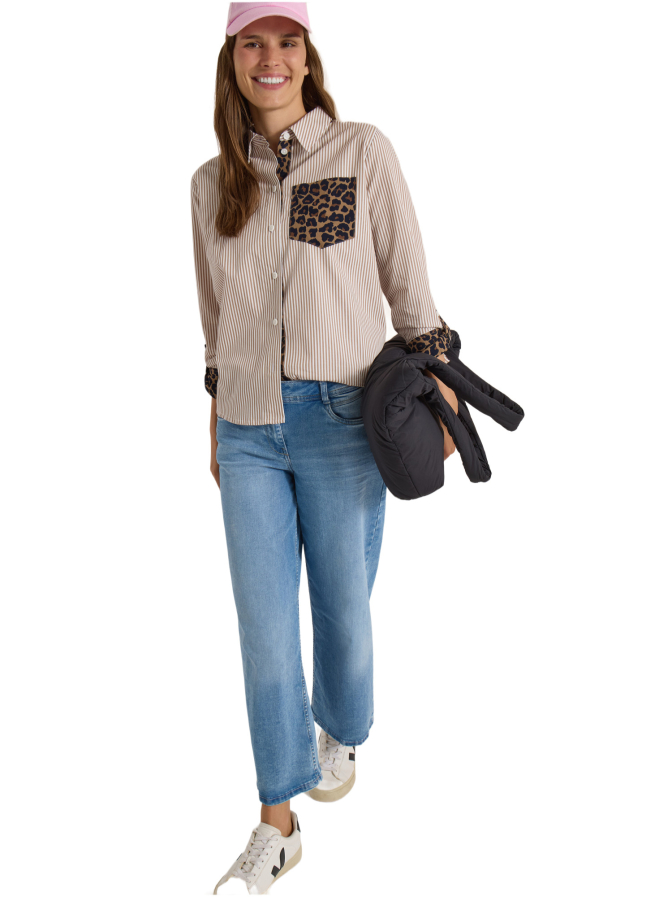 Cecil Gestreifte Bluse mit Leo-Brusttasche bei Robert Ley