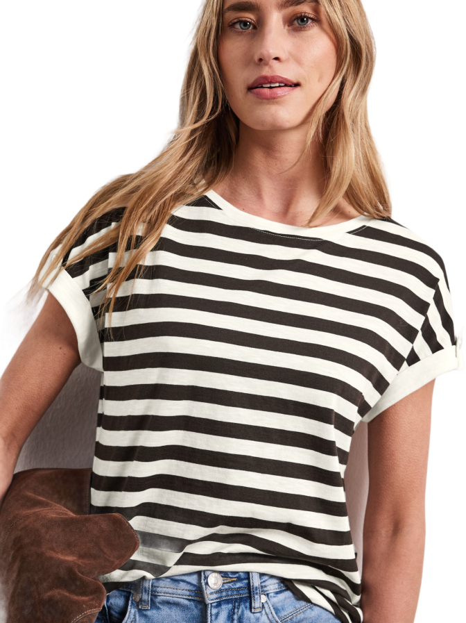 Street One Basic T-Shirt mit Streifenmuster bei Robert Ley