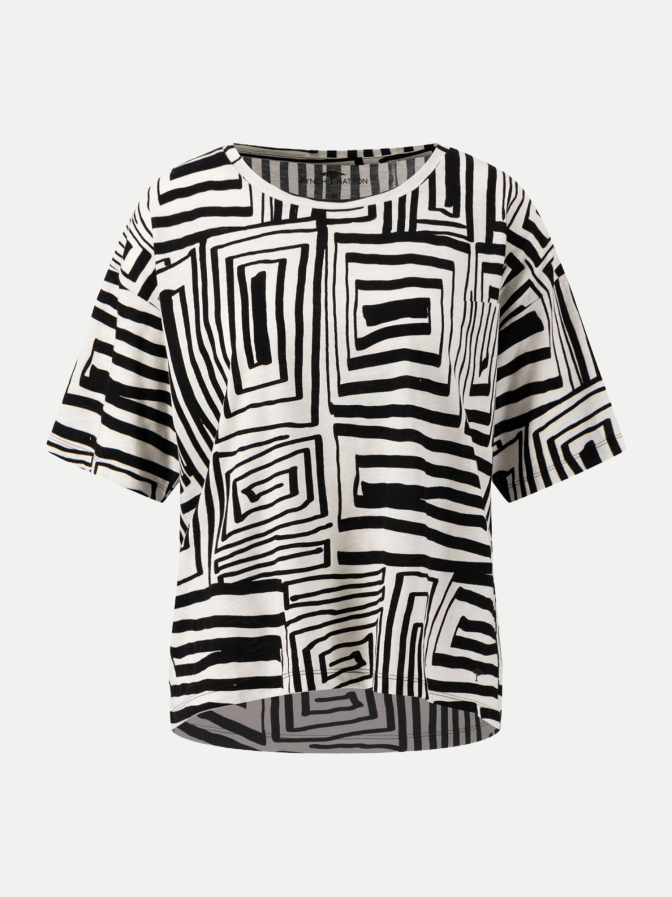 Fynch-Hatton T-Shirt mit Print Maze bei Robert Ley