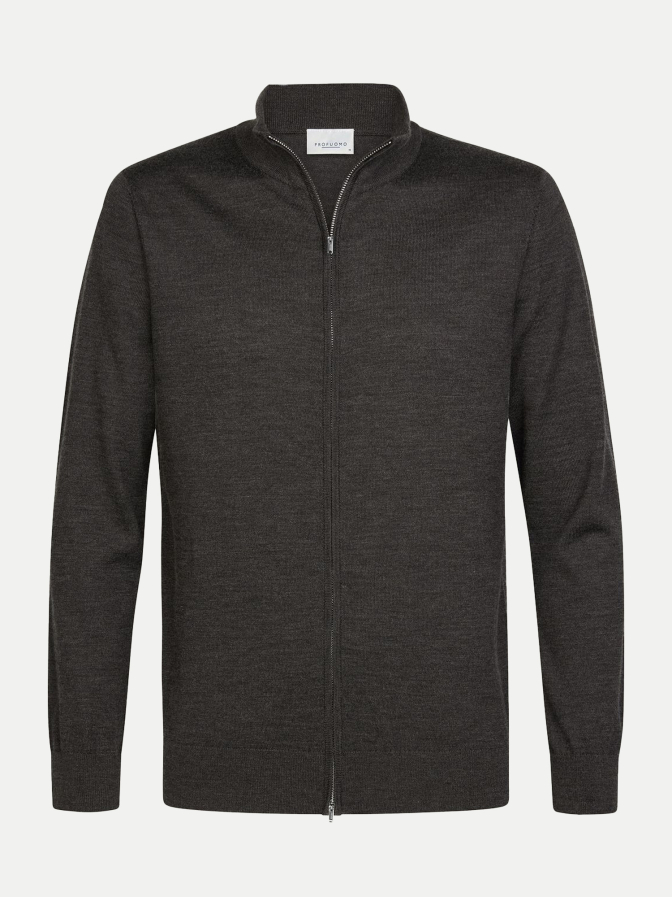 PROFUOMO Strickjacke mit Reißverschluss aus Wolle bei Robert Ley
