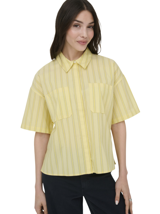 JDY Kurzarm Hemdbluse mit aufgesetzten Brusttaschen bei Robert Ley