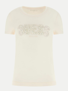 Guess T-Shirt mit Strass-Logo g012-cream white bei Robert Ley