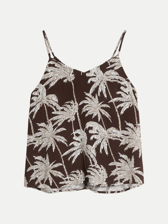 Tom Tailor Denim Ärmellose Bluse mit Palmen-Print bei Robert Ley