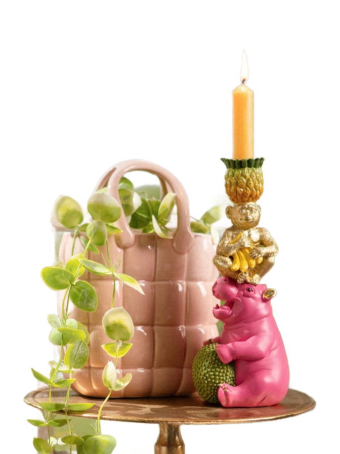 G.WURM Kerzenhalter Nashorn/Affe/Ananas bei Robert Ley