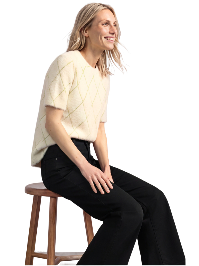 Street One Kurzarm Pullover mit Karo-Muster bei Robert Ley