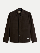 Marc O'Polo DENIM Overshirt aus Baumwoll-Twill 1347-Chocolate Brown bei Robert Ley