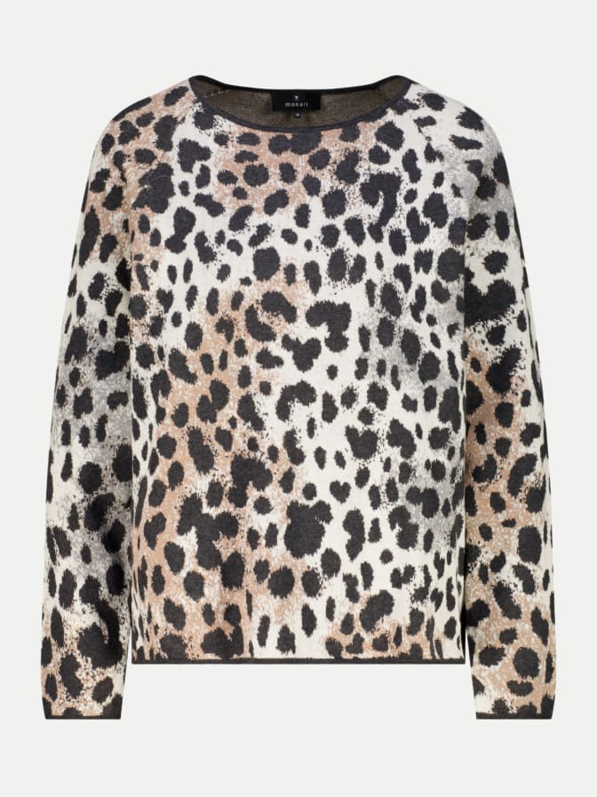 Monari Pullover mit Leo-Jacquard-Muster bei Robert Ley