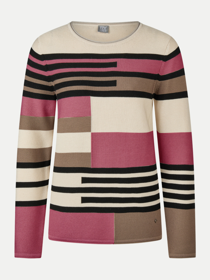 Rabe Moden Strickpullover im Color-Blocking-Design bei Robert Ley