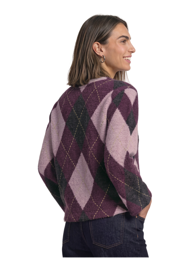 Street One Pullover mit 3/4 Arm und Argylemuster bei Robert Ley
