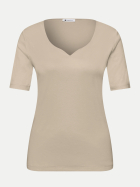 Street One Basic T-Shirt Ada 16667-cotton beige bei Robert Ley