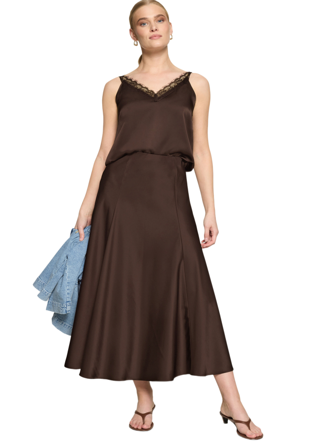 Zero Maxi Satinrock mit Gummibund bei Robert Ley