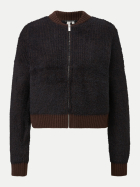 Q/S designed by Flauschige Blouson-Strickjacke 89W0-BROWN bei Robert Ley