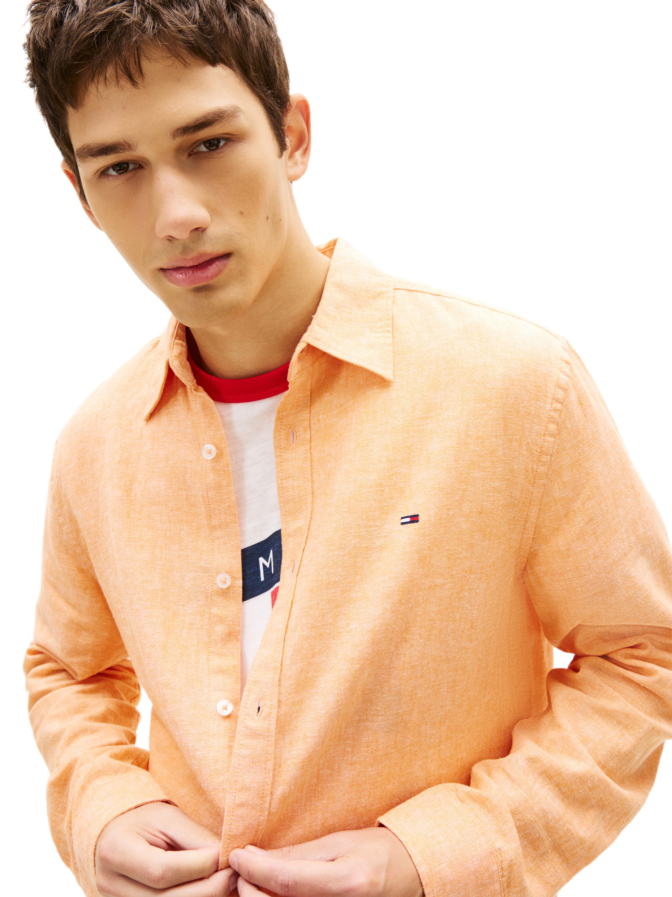 Tommy Jeans Regular-Fit Leinenshirt bei Robert Ley
