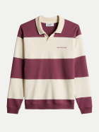 Marc O'Polo DENIM Polo-Sweatshirt mit Blockstreifen 6424-Medium Purple_Multi_01 bei Robert Ley