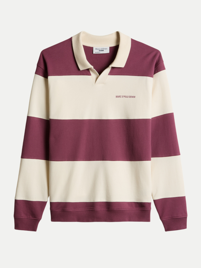 Marc O'Polo DENIM Polo-Sweatshirt mit Blockstreifen bei Robert Ley
