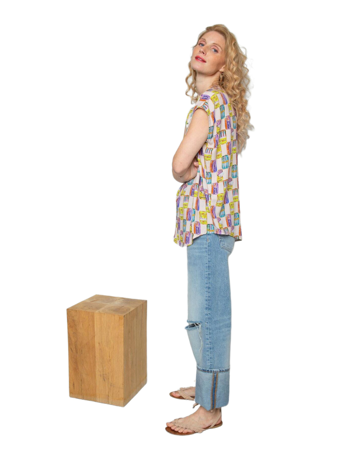 Emily Van Den Bergh Bluse mit Sardinenbüchsen Print bei Robert Ley