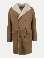 Manzoni 24 2-reihiger Ledermantel mit Lammfell camel-camel bei Robert Ley