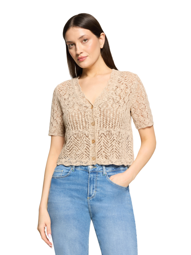 Cartoon Strickjacke mit Ajour-Muster bei Robert Ley