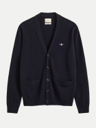 Gant Strickjacke aus Lambswool 410-MARINE bei Robert Ley