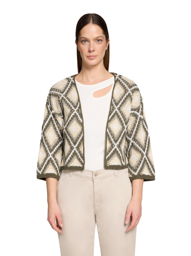 Cartoon Strickjacke mit Karo-Muster bei Robert Ley