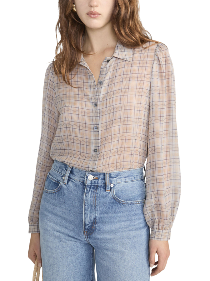 Frame Seidenbluse mit Karomuster bei Robert Ley
