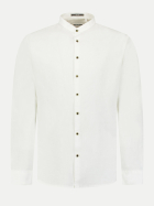 NO EXCESS Stehkragen Hemd aus Leinenmischung 010-White bei Robert Ley