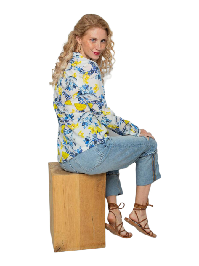 Emily Van Den Bergh Shirtbluse mit Zitronen-/Fischprint bei Robert Ley