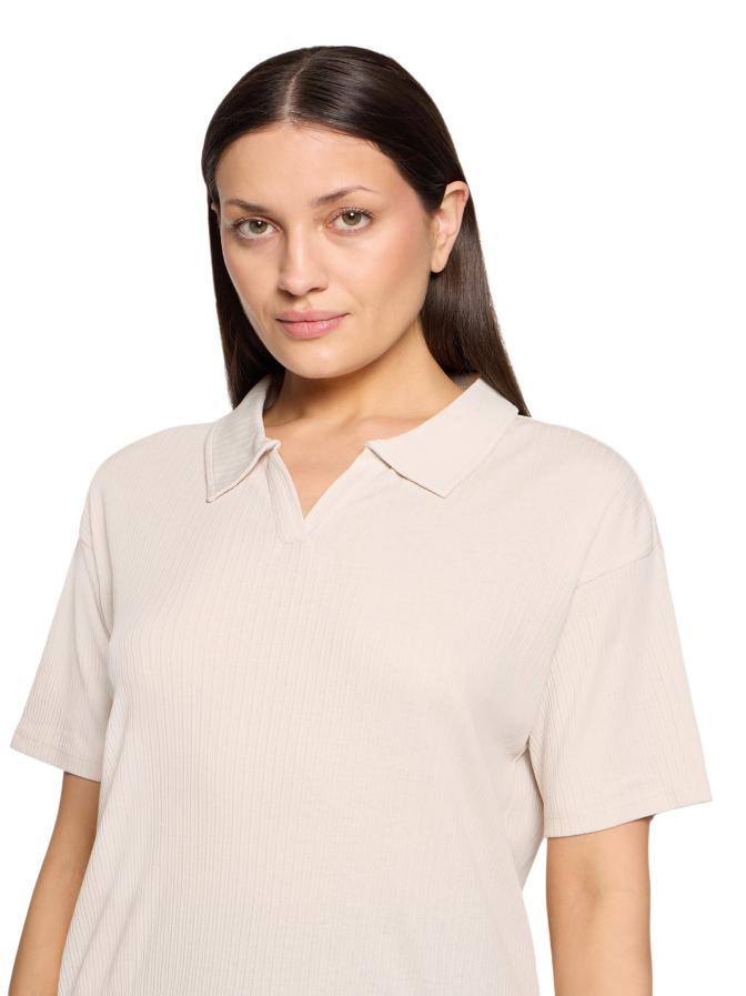 Cartoon Poloshirt mit Rippenstruktur bei Robert Ley