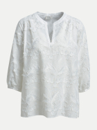 Milano Italy BLOUSE WITH NECKPANEL AE SLIT, GATH 100-WHITE bei Robert Ley
