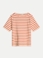 Marc O'Polo Jersey T-Shirt gestreift 9235-Dark Orange_Multi_01 bei Robert Ley