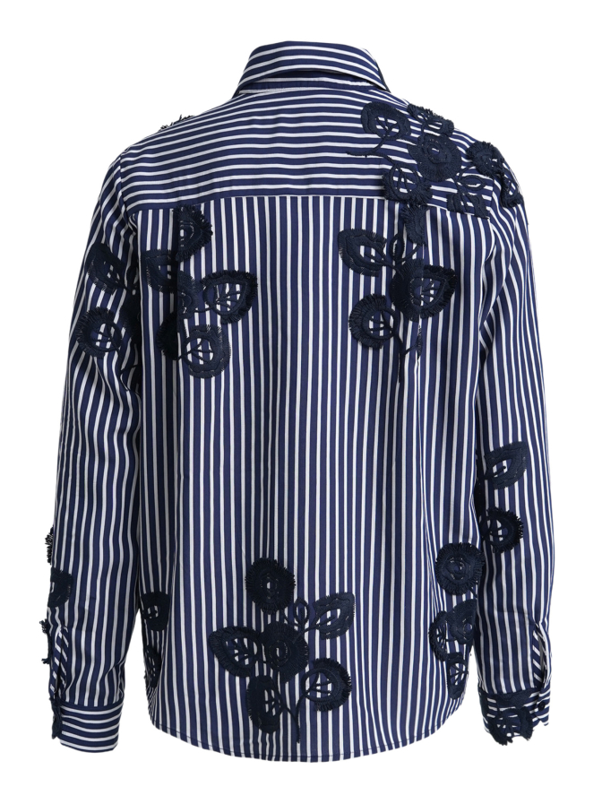 Milano Italy Hemdbluse mit Blumen-Bestickung bei Robert Ley