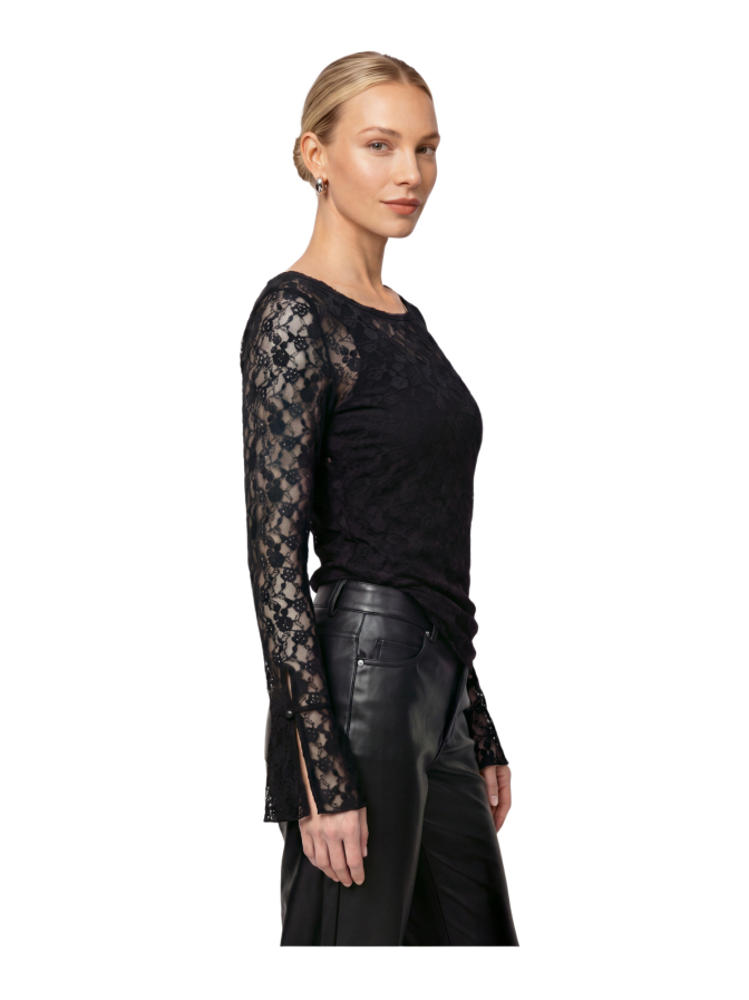 Monari Langarmshirt mit transparenter Spitze bei Robert Ley