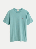 Gant T-Shirt mit Logostickerei 323-MUTED TURQUOISE bei Robert Ley