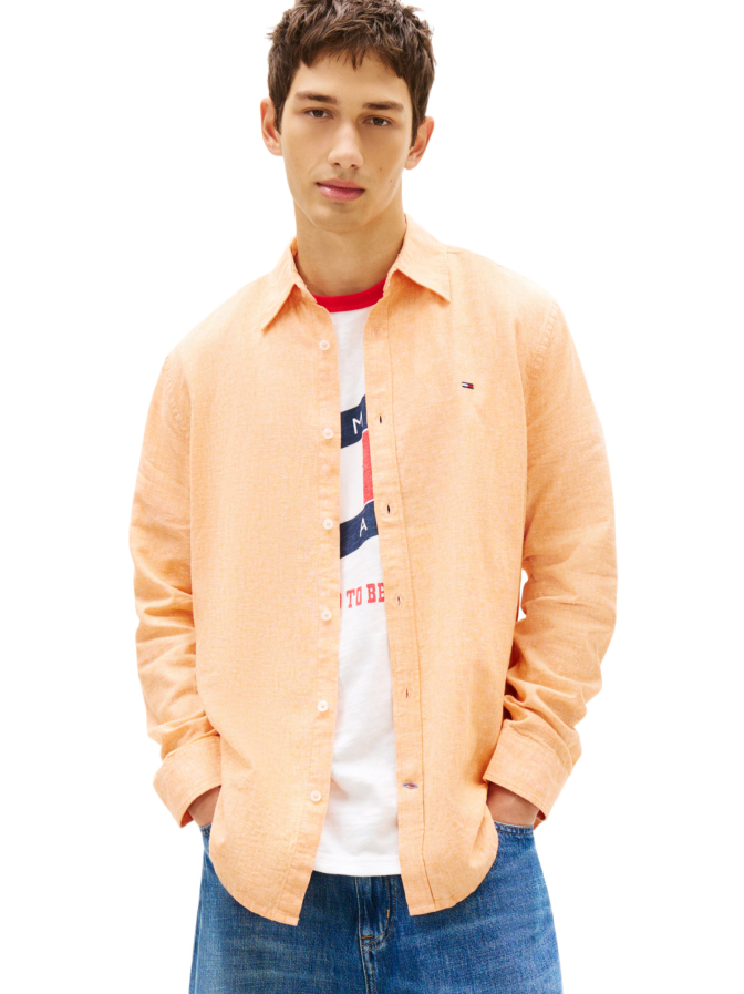 Tommy Jeans Regular-Fit Leinenshirt bei Robert Ley