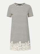 Veronica Beard Minikleid mit Spitze W0518 dove navy stripe bei Robert Ley