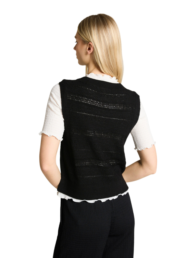 Tom Tailor Denim Strickweste mit Lochmuster bei Robert Ley