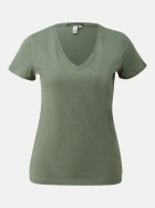 Q/S designed by Basic-T-Shirt mit V-Ausschnitt 7927-GREEN bei Robert Ley