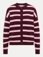 Cecil Cardigan mit Streifen 37903-red wine bei Robert Ley