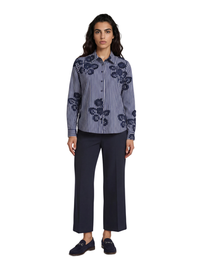 Milano Italy Hemdbluse mit Blumen-Bestickung bei Robert Ley