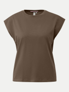Q/S designed by T-Shirt mit überschnittener Schulter 8922-BROWN bei Robert Ley