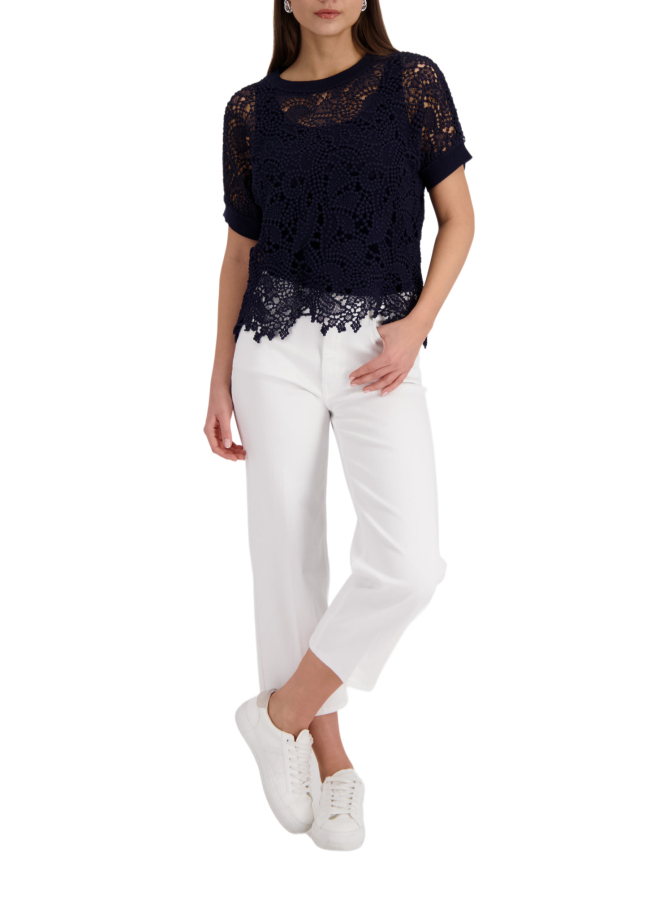 Monari Pullover mit Spitzenmuster bei Robert Ley