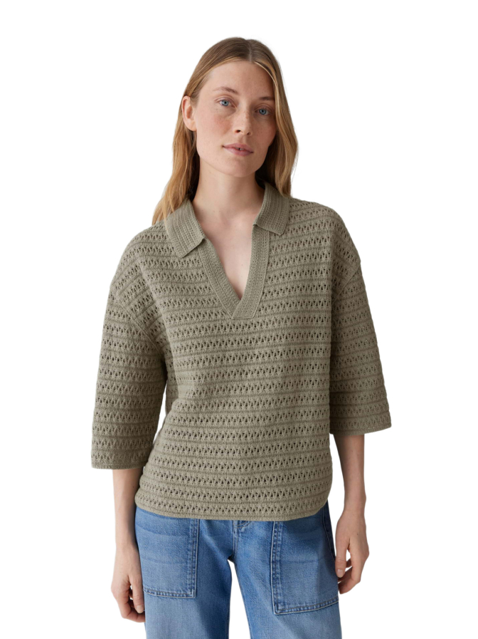 Opus Kurzarmpullover Garakino mit Lochmuster bei Robert Ley