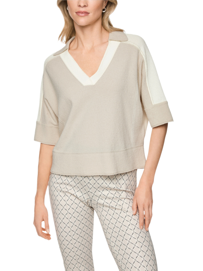 Marc Cain Zweifarbiger V-Pullover bei Robert Ley