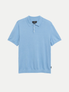 s.Oliver BLACK LABEL Strick-Poloshirt mit Seidenanteil 5420-BLUE bei Robert Ley