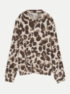 Tom Tailor Casual Langarmshirt mit Allover-Print 40895-beige melange brown  leo print bei Robert Ley