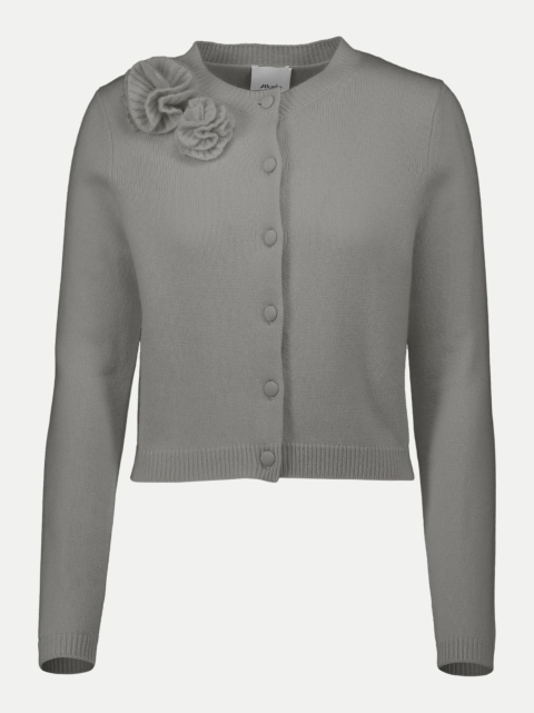 Allude Cardigan mit aufgesetzten Strickblumen bei Robert Ley